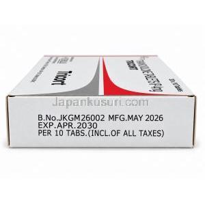トリコルト, トリアムシノロン 4mg, 製造元: Cadila Pharmaceuticals, 箱側面