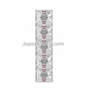 アレノ, アスピリン 25mg/ ジピリダモール 200mg, 製造元: Intas Pharmaceuticals Ltd, PTPシート