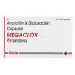 アンピシリン/クロキサシリン（メガペンジェネリック）, Megaclox 250/250mg カプセル (Cipla) 箱