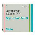 シンクラー Synclar, クラリス ジェネリック, クラリスロマイシン 500mg 錠 (Cipla) 箱