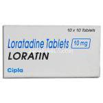 ロラタジン  （クラリチン ジェネリック）, ロラチン Loratin 10mg 錠 (Cipla) 箱