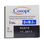 コソプト Cosopt, ドルゾラミド・マレイン酸チモロール配合 2%/0.5% 点眼薬 (MSD) 使用期限