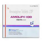 アモライフ Amolife, アモキサン ジェネリック. アモキサピン 100mg (LA Pharma) 箱