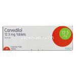 カルベジロール Carvedilol 12.5mg (Teva) 箱