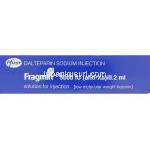 フラグミン Fragmin, ダルテパリンナトリウム 5,000IU 0.2ml 注射 (ファイザー社) 箱側面