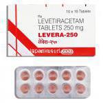 レベラ Levera, イーケプラ ジェネリック, レベチラセタム  250mg 錠 (Intas) 包装裏面