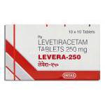 レベラ Levera, イーケプラ ジェネリック, レベチラセタム  250mg 錠 (Intas) 箱