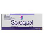 セロクエル Seroquel, クエチアピン フマル酸塩 25mg （アストロゼネカ社） 箱