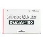 オクスカーブ Oxcarb, トリレプタル ジェネリック, オクスカルバゼピン 150mg 錠 (Protec) 箱