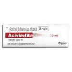 アシビル Acivir, ゾビラックス ジェネリック , アシクロビル 25mg/5ml x 10ml  点滴静注 (Cipla)