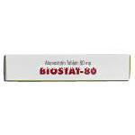 バイオスタット Biostat, リピトール ジェネリック, アトルバスタチン 80mg 錠 (Sava medica) 箱側面