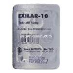 エクシラー-10 Exilar-10, シアリス ジェネリック, タダラフィル, 10mg, 錠 包装裏面