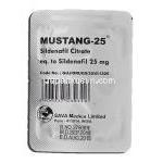 ムスタン-25 Mustang-25, シルデナフィル, 25mg, 錠 包装裏面