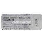 バナドン10 Vanadon-10, アリセプト ジェネリック, ドネベジル, 10mg, 錠 包装裏面