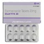 エサクティブ20 Esaktive 20, ネキシウム ジェネリック, エメプラゾール, 20mg, 錠