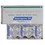 シンカポン50 Syncapone50, スタレボ ジェネリック, カルビドパ 12.5 mg レボドパ 50 mg エンタカポン 200mg 錠 (Sun 