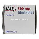 サブリル Sabril, ビガバトリン, 500mg, 錠 箱