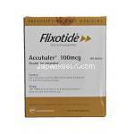 フリゾタイド Flixotide, 100mcg アキュヘイラー 箱裏面