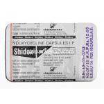 シドックス Shidox, ドキシサイクリン, 100mg, カプセル包装裏面