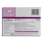 コンフォーティス Comfortis, スピノサド, 140mg, チュアブル錠, 2.3 - 4.5 kg 犬用 箱裏面