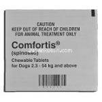 コンフォーティス Comfortis, スピノサド, 270mg, チュアブル錠, 4.5 - 9 kg 犬用 箱側面