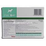 コンフォーティス Comfortis, スピノサド, 560mg, チュアブル錠, 9.1 - 18 kg 犬用 箱裏面