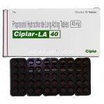 シプラーLA40 Ciplar-LA 40, インデラル ジェネリック, プロプラノロール 40mg, 持続型錠