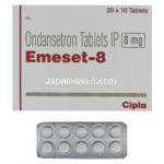 エメセット 8 OD Emeset 4 OD, ゾフラン ジェネリック, オンダンセトロン 8mg, 口腔内崩壊錠, 箱側面, 包