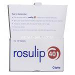 ロズリップ40 Rosulip 40, クレストール ジェネリック, ロスバスタチン 40mg, 箱