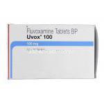 ユーボックス100 Uvox 100, ルボック ジェネリック, フルボキサミンマイレン酸塩, 100mg, 錠 箱