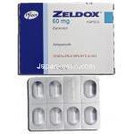 ゼルドックス Zeldox, ジプラシドン, 60mg, カプセル