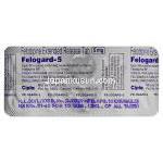 フェロジピン（ジェネリック・プレンジル）,Felogard  5mg 錠  (Cipla）