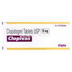 クロピバス  Clopivas, プラビックス ジェネリック, クロピドグレル  75mg, 錠, 箱