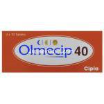 オルメサルタンメドキソミル (オルメテックジェネリック), Olmecip, 20mg / 40mg 錠 (Cipla) 箱