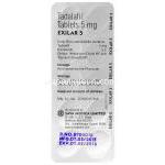 エクシラー Exilar, タダラフィル 5mg, 錠 包装裏面