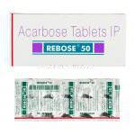 レボーズ Rebose, グルコバイジェネリック, アカルボース 50mg 錠 (Merind)