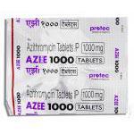 アジー Azee, ジスロマック ジェネリック, アジスロマイシン  1,000mg (Protec/Cipla) 包装