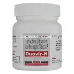 デュオビル-N Duovir-N,  ラミブジン・ジドブジン USP・ネビラピン配合 300mg/ 150mg/ 200mg 錠 (Cipla) ボトル