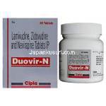 デュオビル-N Duovir-N,  ラミブジン・ジドブジン USP・ネビラピン配合 300mg/ 150mg/ 200mg 錠 (Cipla)