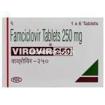 ビロビル Virovir, ファムビル ジェネリック, ファムシクロビル 250mg 錠 (FDC) 箱