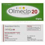 オルメサルタンメドキソミル (オルメテックジェネリック), Olmecip, 20mg 錠 (Cipla) 箱