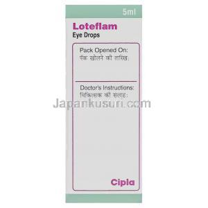 ロテフラム, エタボン酸ロテプレドノール, Loteflam, 0.5%  点眼薬 (Cipla) 箱