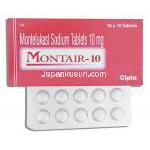 モントエア Montair, シングレア ジェネリック, モンテルカスト10mg 錠 (Cipla)