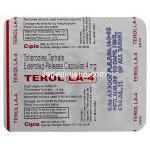 テロール-LA Telol-LA, デトルシトール ジェネリック, 酒石酸トルテロジン 4mg カプセル （Cipla） 包装