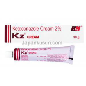 ケトコナゾール, ニゾラール ジェネリック, KZ クリーム, 2% 30g,箱,チューブ表面