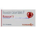 ソルバス Rosuvas, クレストール ジェネリック, ロスバスタチン 5mg 錠 (Ranbaxy) 箱