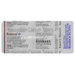 ソルバス Rosuvas, クレストール ジェネリック, ロスバスタチン 5mg 錠 (Ranbaxy) 包装裏面