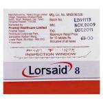 ロルノキシカム（ロルカムジェネリック）, Lorsaid, 8MG 錠 (Piramal) 製造業者