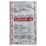 ラビシップ Rabicip, パリエットジェネリック, ラベプラゾール 20mg 錠 (Cipla) 包装