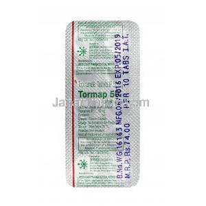 トーマップ (トピラマート) 50mg 錠剤裏面